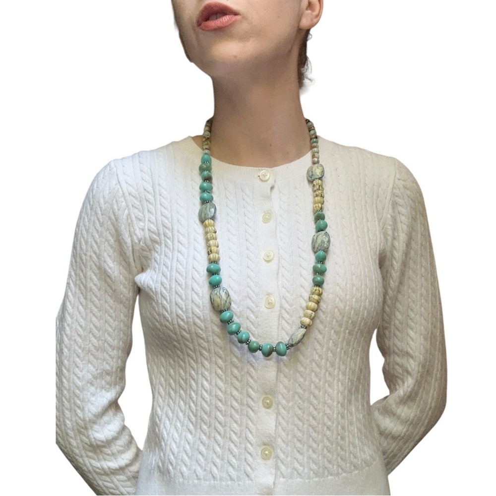 VTG Beaded Statement Necklace Boho Women’s Costume Jewelry